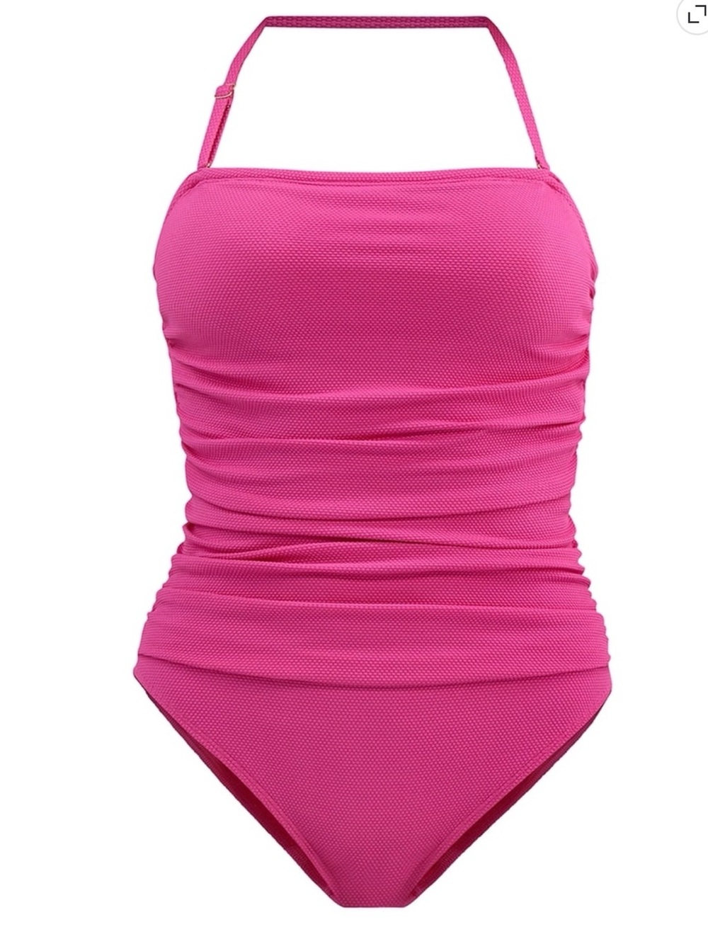 Jesica Simpson Women’s Shirred Pique One Piece Swimsuit